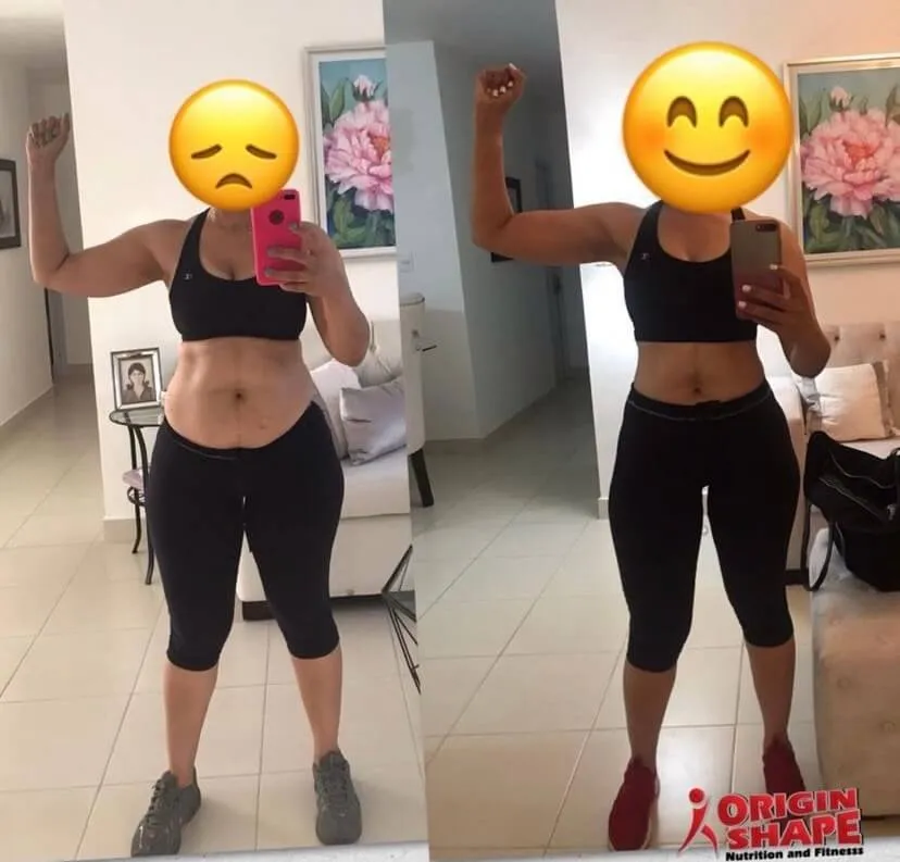 Transformación antes y después de cliente Origin Shape 2