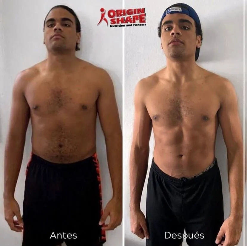 Transformación antes y después de cliente Origin Shape 13