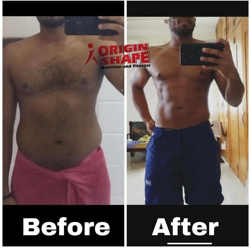 Transformación antes y después de cliente Origin Shape 15