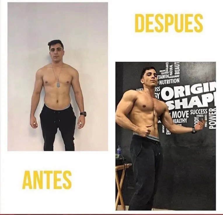 Transformación antes y después de cliente Origin Shape 26