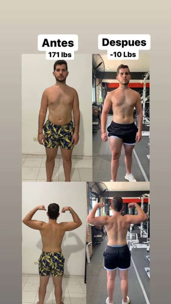 Transformación antes y después de cliente Origin Shape 34